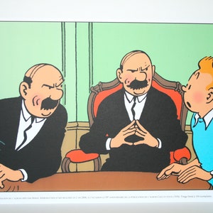 Tintin - Lithography Tintin Cokes in Stock (Thompsons) - 33 x 49cm - Special edition, numbered - Moulinsart, Hergé
