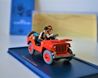 Veicolo (1/43) Tintin n°7 "The Red Willys MB Jeep" + certificato - scatola originale - Hergé, Moulinsart (Atlas)