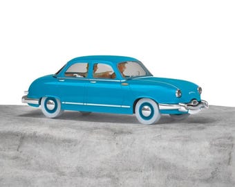 Voiture Tintin ATLAS La Ford custom 1949
