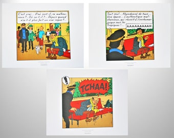 Tintin - Ex-libris screen print - 3x print 'Flight 714' - 24 x 19.5cm - Moulinsart, Hergé