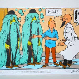 Tintin - Lithography Tintin and the land of Black Gold (Thompson) - 33 x 39.5cm - print - Special edition, numbered - Moulinsart, Hergé