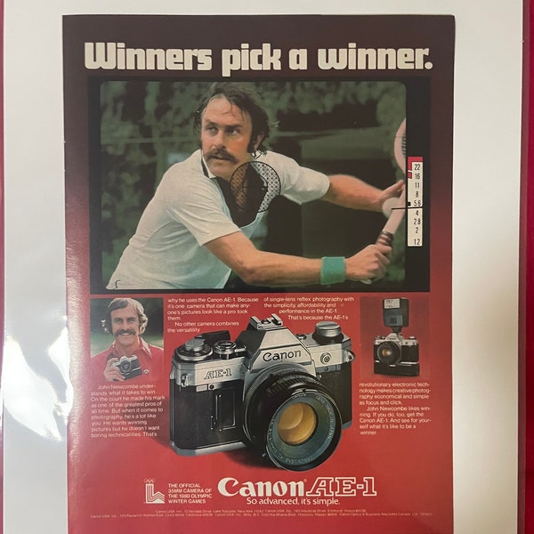 Publicité Canon AE-1 des années 1980