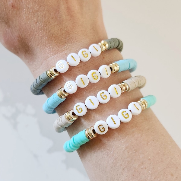Bracciale Gigi Bracciale Mamma Bracciale Festa della Mamma Bracciale Mamma Bracciale Nome Bracciale Perline Bracciale Mimi Bracciale Nonna Bracciale Tata Bracciale Nonna
