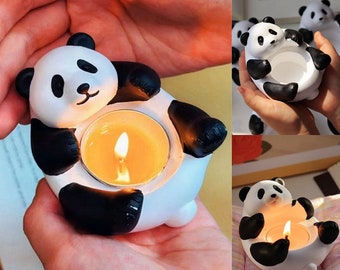 Cute Cartoon Panda Candle Holder-Panda Warming Paws-Candle Tray-Panda Aromatherapy Candlestick-Home Animal Decor-Functional Tray-Panda Gifts