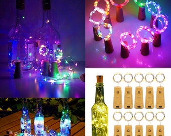 LED Wine Bottle Fairy String Lights,Button Battery Copper Wire Lights,Cork Shaped Christmas Lights,Wine bottle Lights,Christmas Party Decor