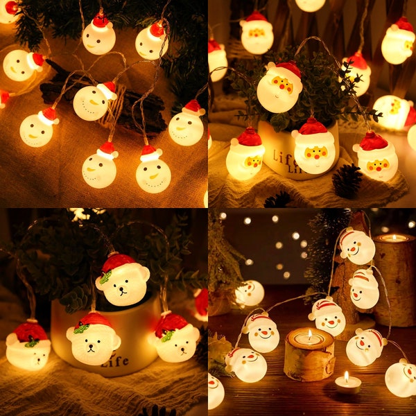 LED Christmas Light strings,Santa Claus, Christmas Snowman,Clown,Bear,Lights Decoration,Christmas Tree decor,Christmas Little Night Light