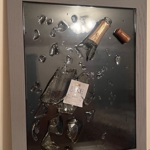 Broken Bottle Art in Frame Etsy