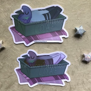 Loaf - Pigeon. 3x2 inch Vinyl Sticker