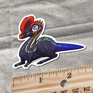 Baby Dilo&#39; - Dilophosaurus. 2.5 inch Vinyl Sticker