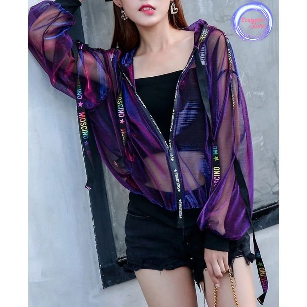 Sheer windbreaker deals jacket