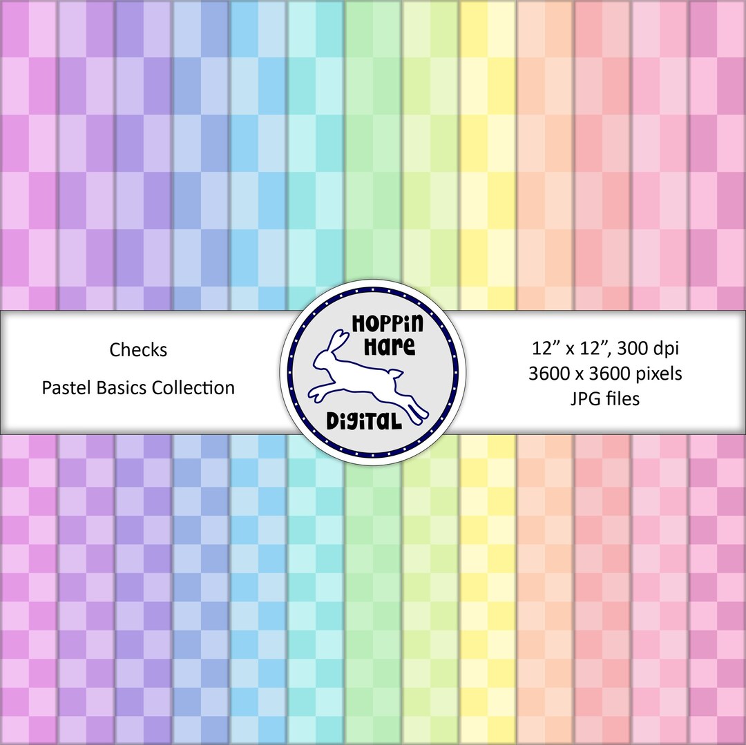 Digital Paper Pack Large Checks Checkers Squares Grid Seamless Pattern
