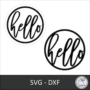 Bonjour SVG cercle - panneau rond - fichiers de découpe laser