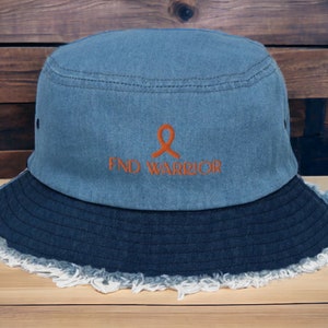 Functional Neurological Disorder Distressed denim bucket hat | FND Awareness | FND Warrior Hat