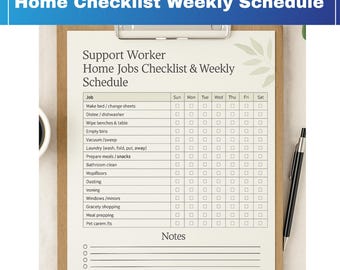 FND Support Worker Home Checklist & Weekly Schedule (PDF Download)