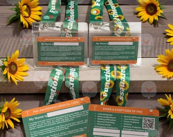 Functional Neurological Disorder Medical Alert Card Lanyard Pack - FND Awareness