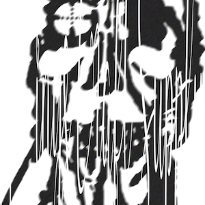 May include: Black and white abstract graphic design with the text "Unix Guru Support" repeated multiple times.