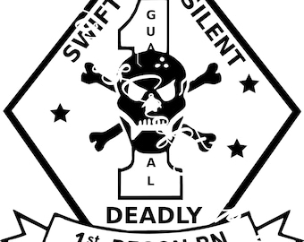 米海兵隊第1偵察大隊 - 第1偵察大隊ロゴ SVG デジタルダウンロード