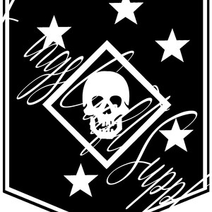 thumbnail image 2 of MARSOC Skull And Stars Insignia Sticker - Marine Raiders SOCOM - 3.26x4 Inches 2 of 3