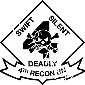 USMC 4th Recon Battalion Logo Vinyl Sticker / Decal