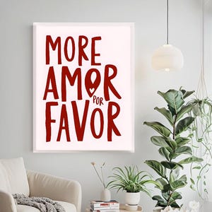More Amor Por Favor Digital Print Pink Wall Art Digital Download