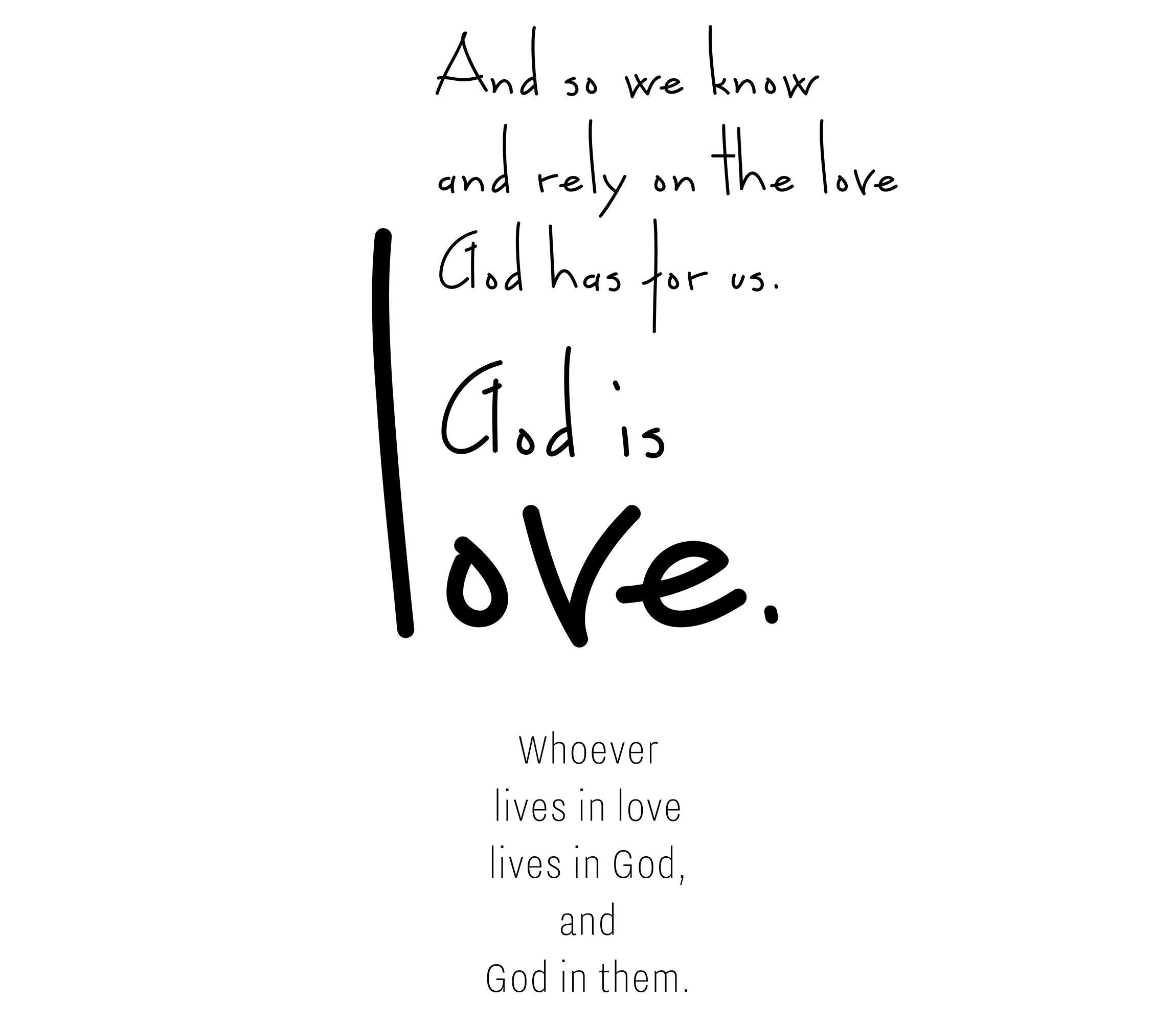 1 John 4:16 God is Love, Bible Verse Wall Art, Christian Art Digital ...