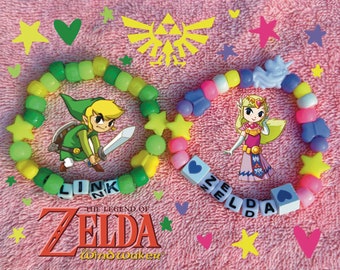 Pulsera individual Legend of Zelda Kandi Pony - Princesa Zelda, Link - Escena Raver Decora