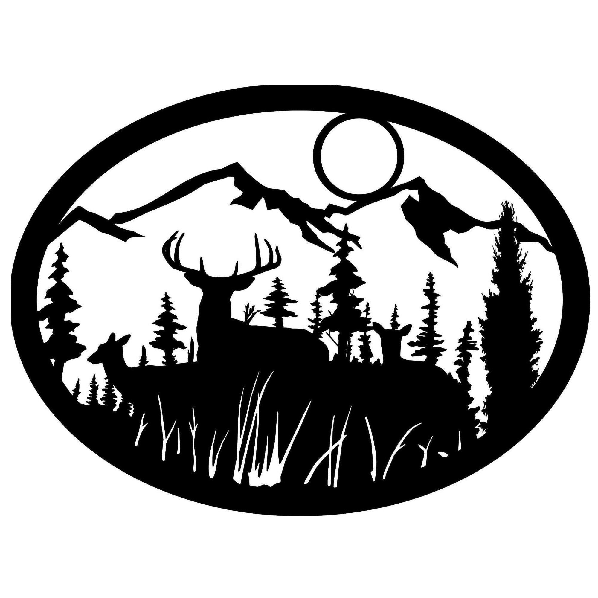 Wildlife Scene Deer 3 PC Bundle - DXF / SVG File for Plasma, Laser ...