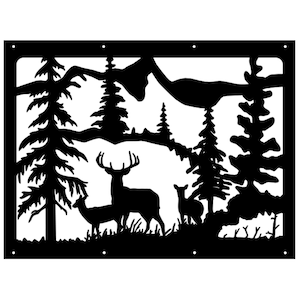 Wildlife Scene Deer (2) DXF / SVG File for Plasma, Laser, Waterjet Cutting