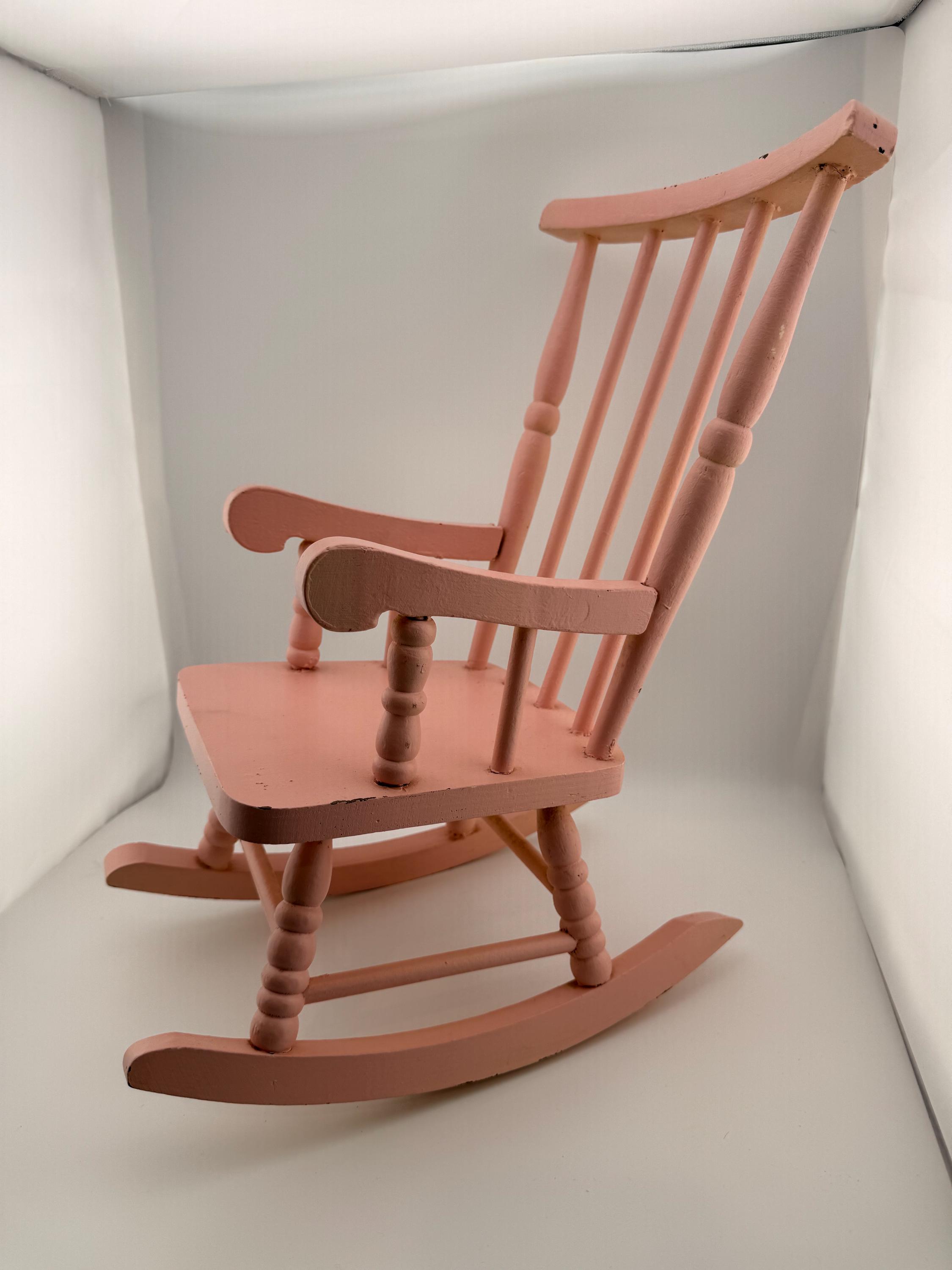 Pink Weighted Rocking Chair Painted Pink Rocking Chair - 16