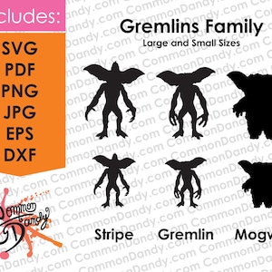 Gremlins Family SVG Bundle, Stripe, Mogwai, Parent and Child, Nerd Family Decals