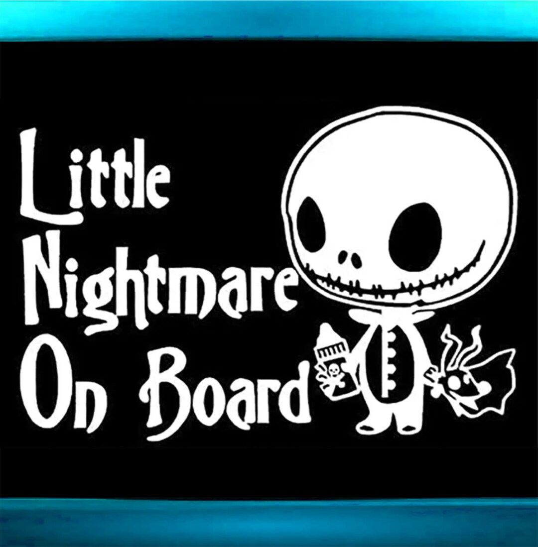 Little Nightmare on Board Jack Skellington Vinyl Decal Baby Jack Skellington, Baby Jack and Zero