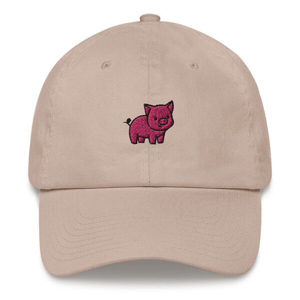 Fam Pig Baseball Cap Emboideed Cotton Adjustable Dad Hat