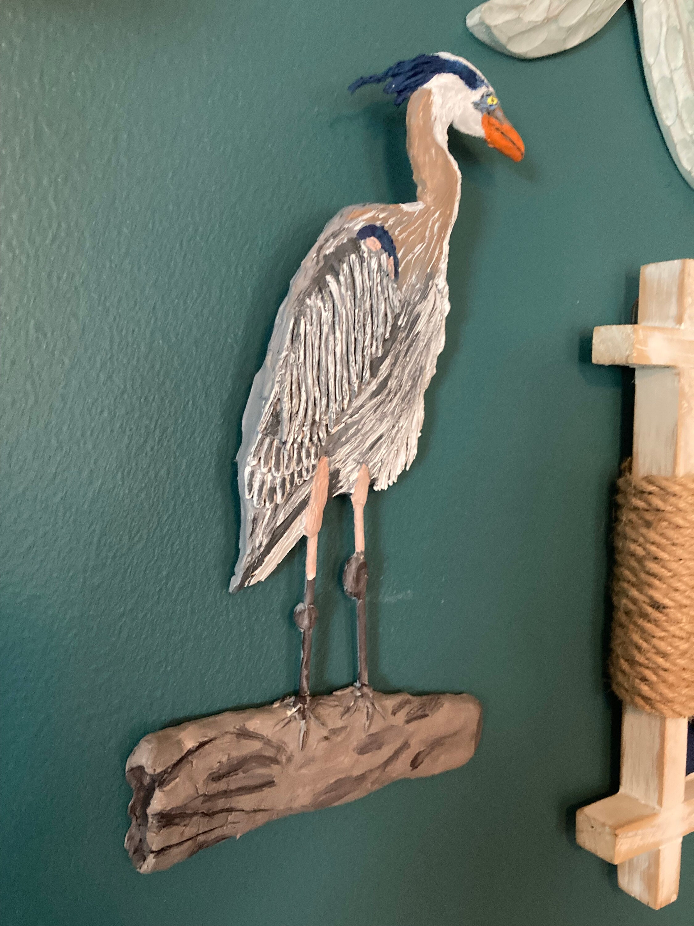 Great Blue Heron Wall Sculpture Etsy