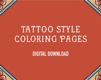 Målarbok för tatueringsstil: Amerikansk traditionell konst (PDF-nedladdning)