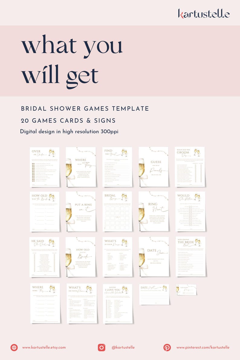 Pearls and prosecco bridal shower games bundle template pearls prosecco bridal shower games pack bow ribbon bridal games wine glass 0292 bild 7