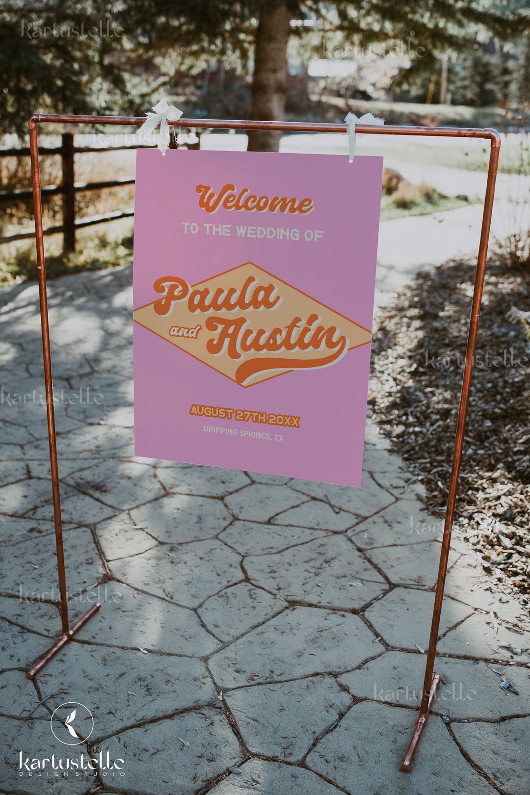 Fun Retro Wedding Welcome Sign Template, Funky Playful Welcome Wedding ...