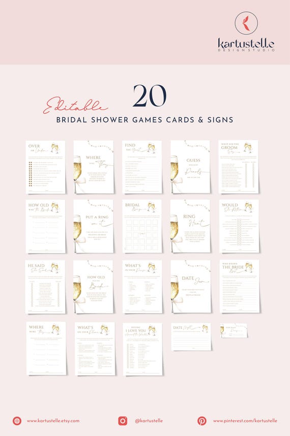 Pearls and prosecco bridal shower games bundle template pearls prosecco bridal shower games pack bow ribbon bridal games wine glass 0292