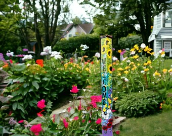 Welcome Garden Post – Hand Painted 24" or 48" Outdoor Sign – Optional Stand