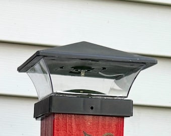 Black Solar Post Cap Light: Weather Resistant LED Outdoor Lighting