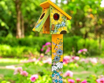 Golden Sunshine Post + Birdhouse Set