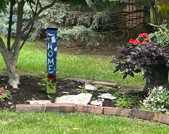 Michigan Garden Post – Hand Painted 24" or 48" Outdoor Sign – Optional Stand