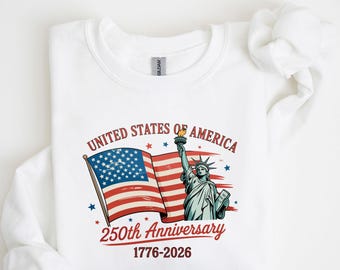 USA 250th Anniversary Sweatshirt, USA Flag Vintage Hoodie, Usa 250th anniversary Independence Day Shirt, 4th of July Patriotic Gift, USA Tee