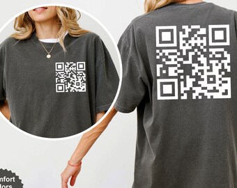 Comfort Colors® F*ck Off QR Code Crew Shirt, Funny Saying Shirt, Sarcastic Gift for Friends, Gag Holiday Gift for Him, Dirty Saying Gifts