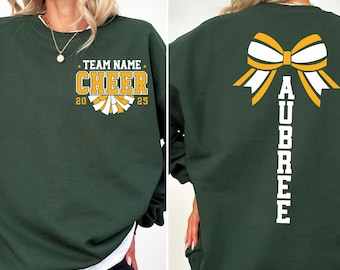 Custom Cheer Team Name Sweatshirt, Personalized Cheerleader Hoodie, Cheer Mom, Cheerleader Gift, Game Day Cheerleader Shirt, Cheer Shirt