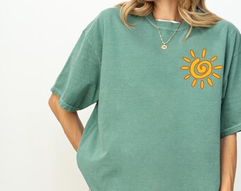 Comfort Colors Minimal Sun Shirt, Nature Lover Shirt, Summer Beach , Minimalist Tee, Minimalism Shirt, Summer Vacation Shirt, Sunshine Shirt