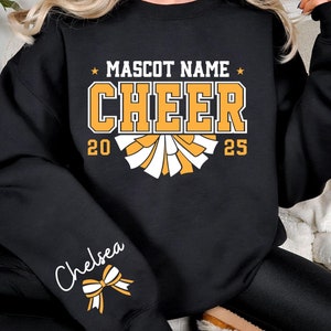 Custom Cheer Sweatshirt, Personalized Cheer Shirt, Cheer Team Name Shirt, Cheer Squad Sweaters, Cheer Mom with Name Sweater, Custom Mascot