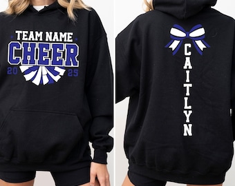 Custom Cheer Team Name Sweatshirt, Personalized Cheerleader Shirt, Cheer Mom Shirt, Cheerleader Gift, Game Day Shirt, Cheer Competition Tee