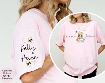 Comfort Colors® Custom Mama Bear Shirt, Mother Day Shirt, Winnie the Pooh Mothers Days Gift, Grandma Bear Shirt with kid names ,Mothers Day