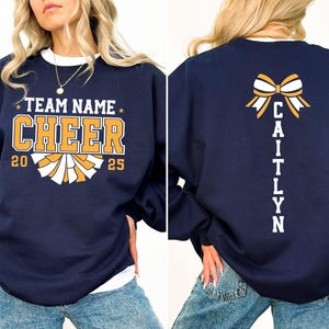 Custom Cheer Team Name Sweatshirt, Personalized Cheerleader Gift, Cheer Mom with Name Sweater, Cheer Competition Outfit, Mascot Sweatshirt,Custom Mascot Sweatshirt, School Team Sweatshirt, Personalized Sports Team Logo Sweatshirt, School Spirit