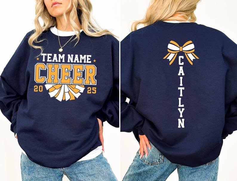 Custom Cheer Team Name Sweatshirt, Personalized Cheerleader Gift, Cheer Mom with Name Sweater, Cheer Competition Outfit, Mascot Sweatshirt,Custom Mascot Sweatshirt, School Team Sweatshirt, Personalized Sports Team Logo Sweatshirt, School Spirit